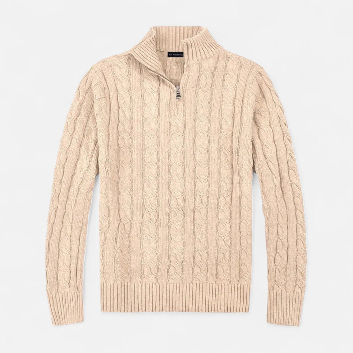 Pull camionneur demi-zip maille torsadée homme