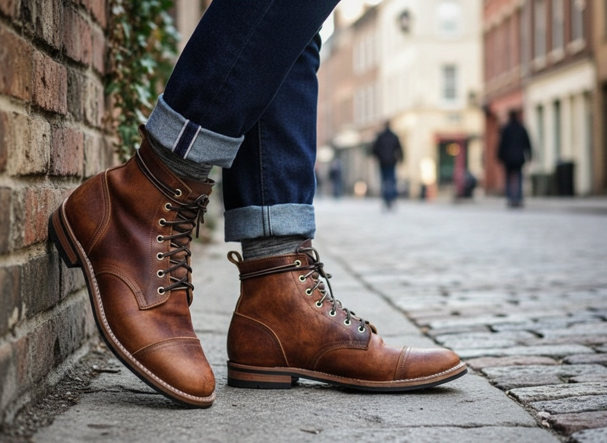 Bottes classiques en cuir semelle robuste pour l'automne et l'hiver homme – Pontorson