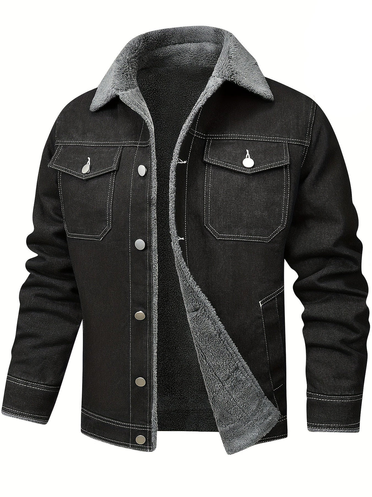 Veste boutonnée unie à col à revers