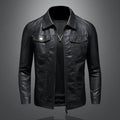 Veste en cuir vintage coupe classique zippée homme – Bénodet