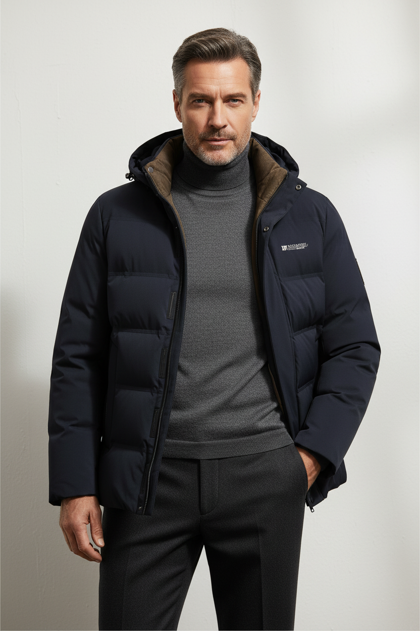 Parka matelassée à capuche col montant