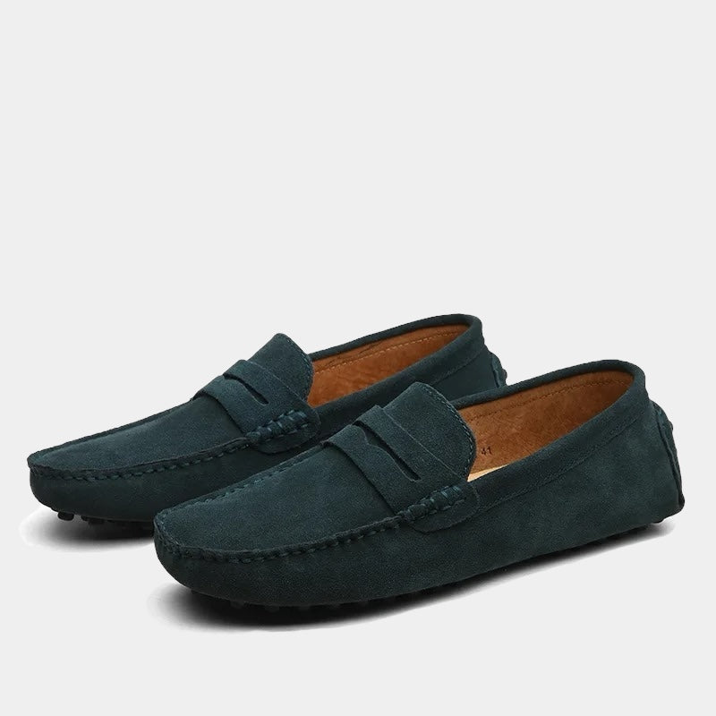 Mocassins à bride aspect daim