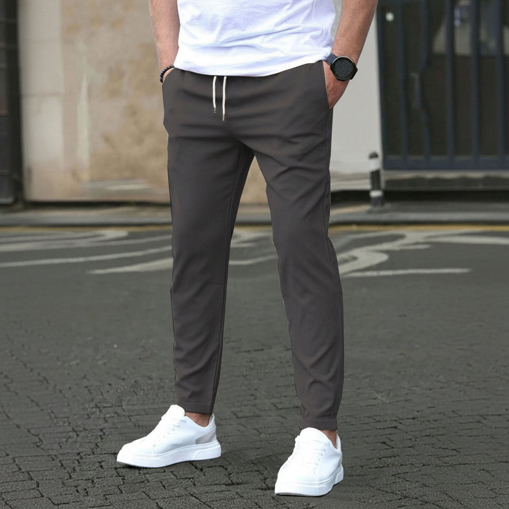 Pantalon droit uni coupe décontractée