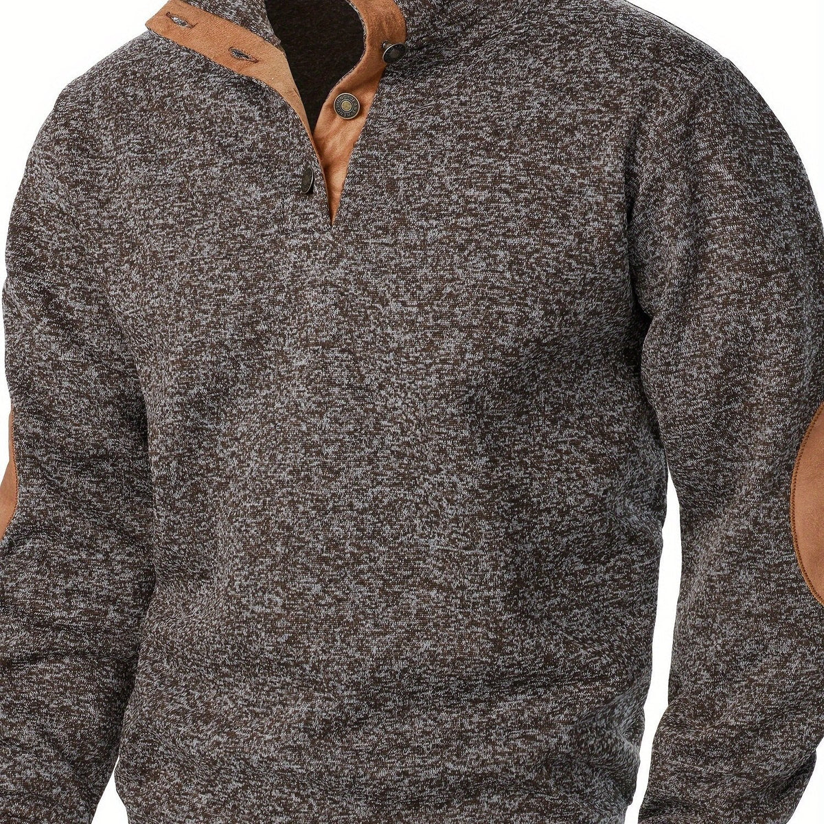 Pull en maille col montant boutonné