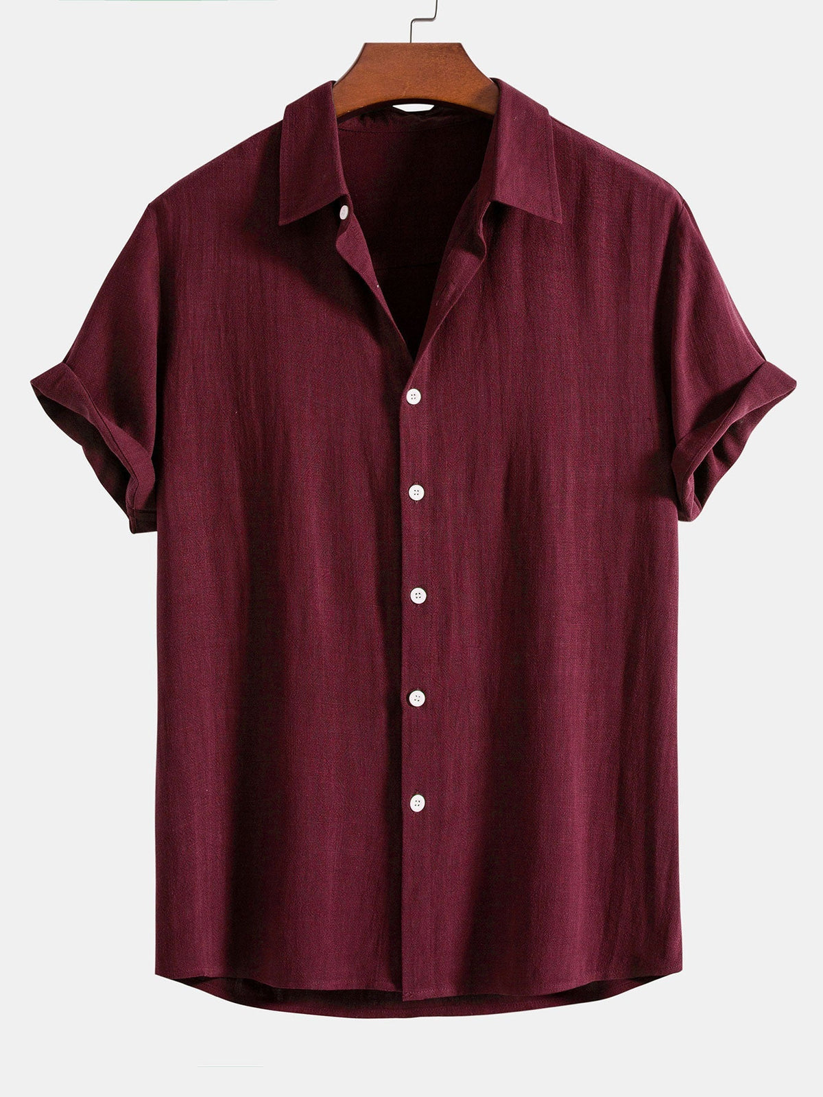Chemise manches courtes en mélange de lin coupe décontractée homme – Opéra