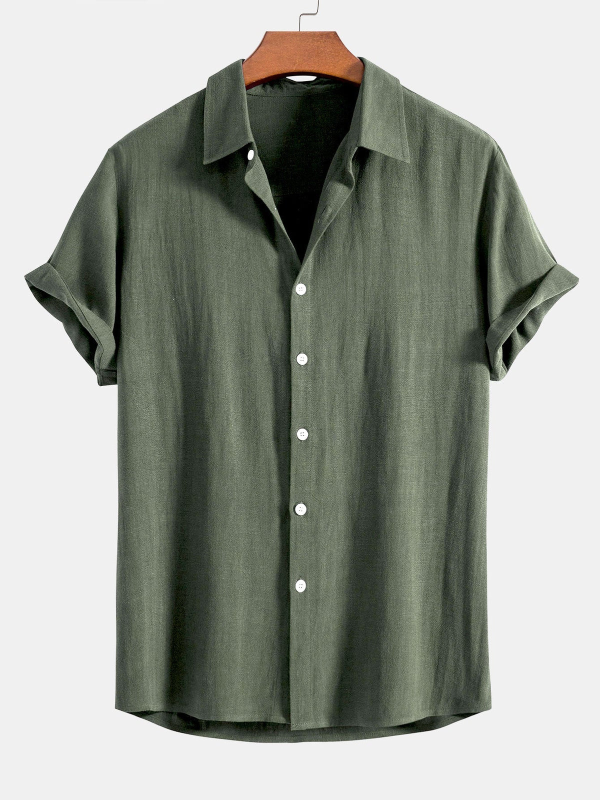 Chemise manches courtes en mélange de lin coupe décontractée homme – Opéra