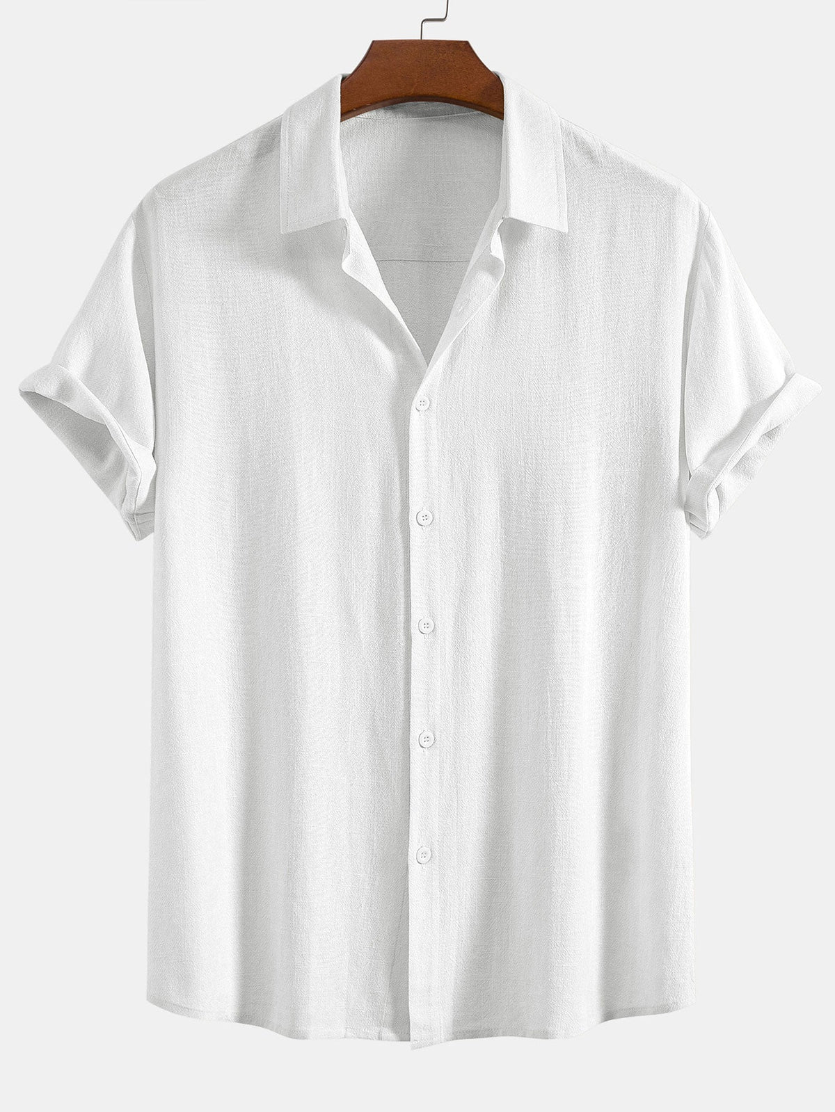 Chemise manches courtes en mélange de lin coupe décontractée homme – Opéra