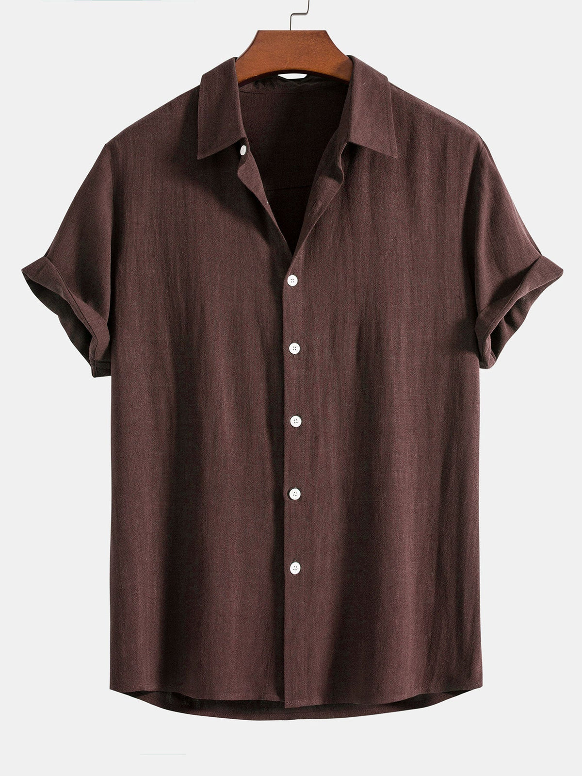 Chemise manches courtes en mélange de lin coupe décontractée homme – Opéra