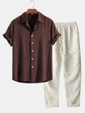 Ensemble en lin chemise et pantalon coupe décontractée homme – Grasse