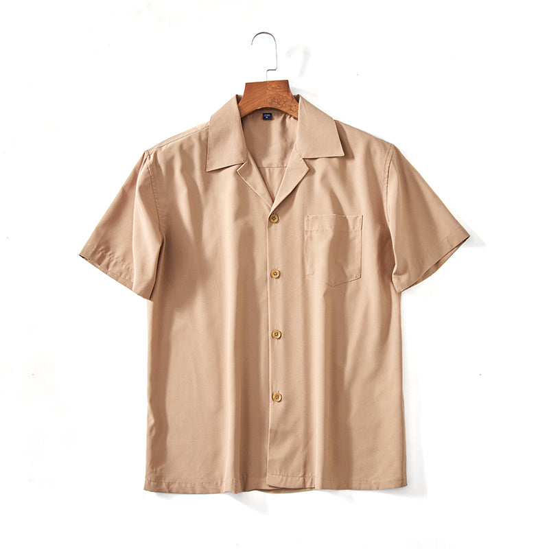 Chemise col cubain à manches courtes