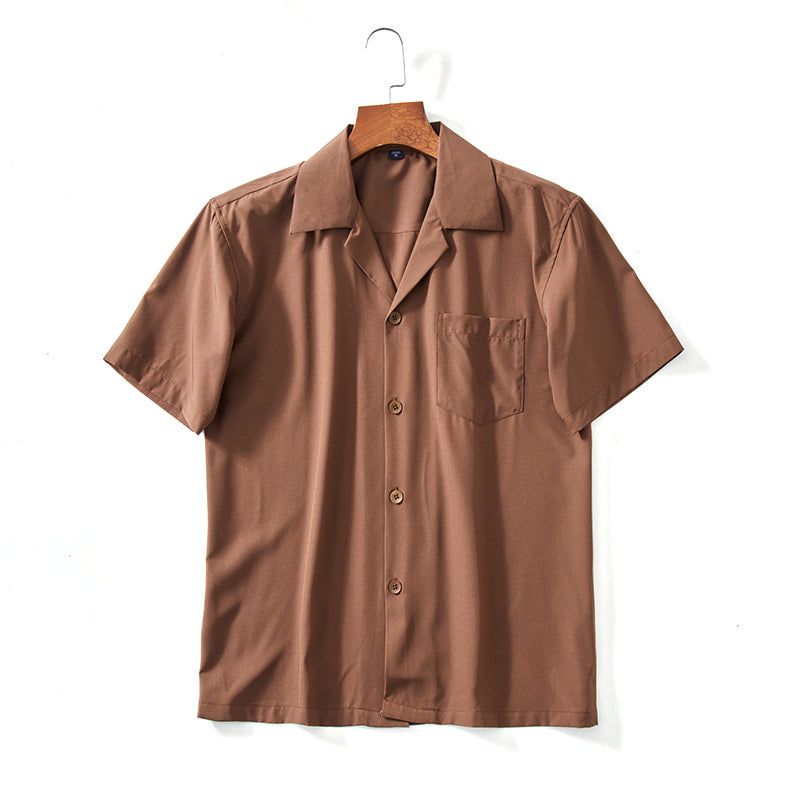 Chemise col cubain à manches courtes