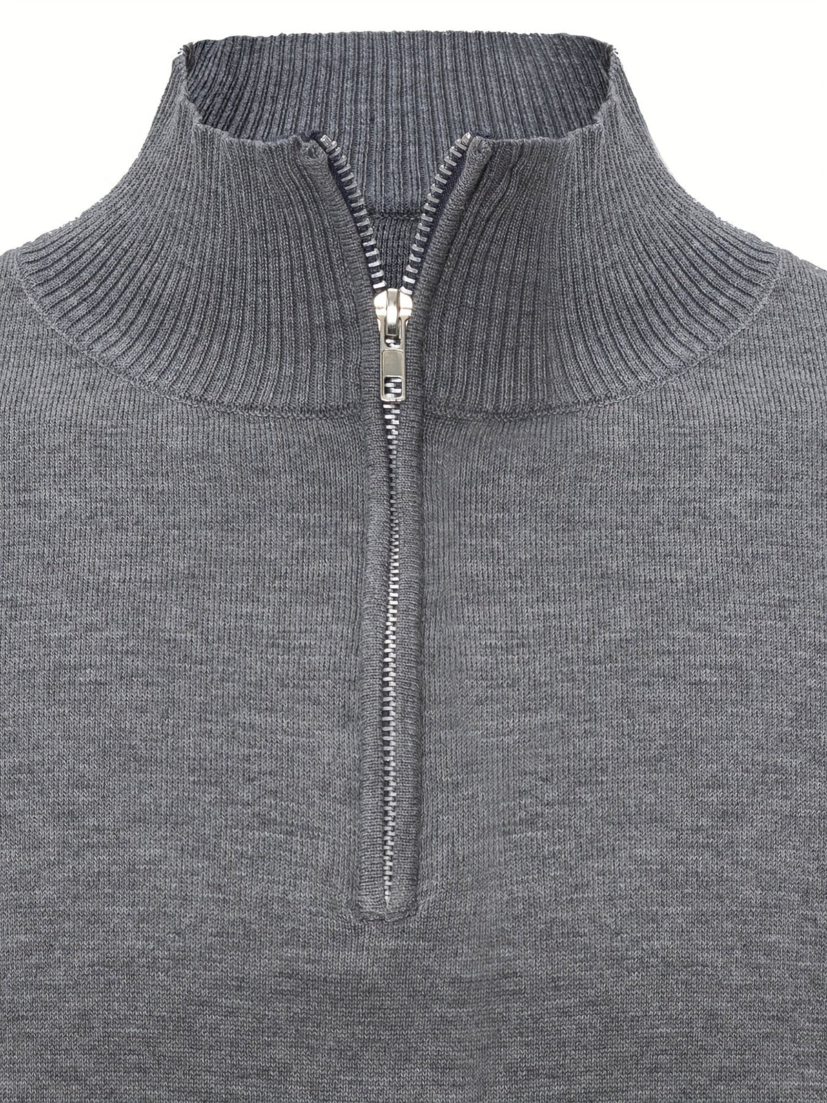 Pull col montant en maille gris foncé