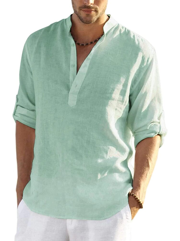 Chemise aspect lin col tunisien