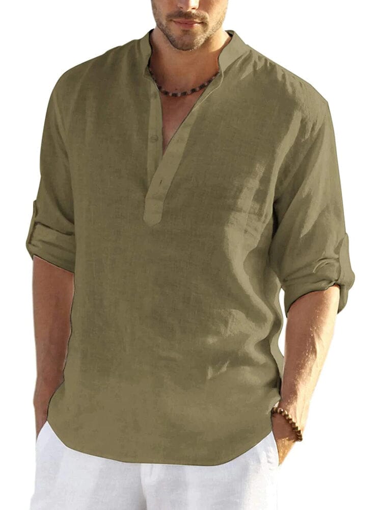 Chemise aspect lin col tunisien