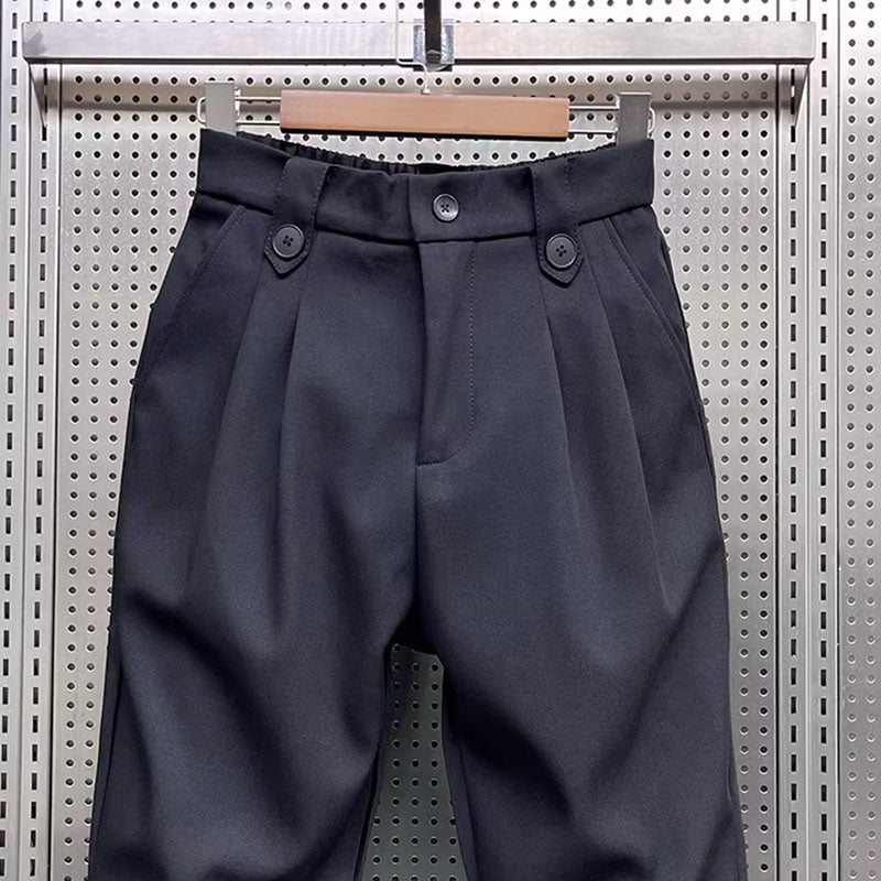 Pantalon noir ample à taille élastique