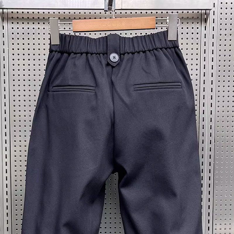 Pantalon noir ample à taille élastique