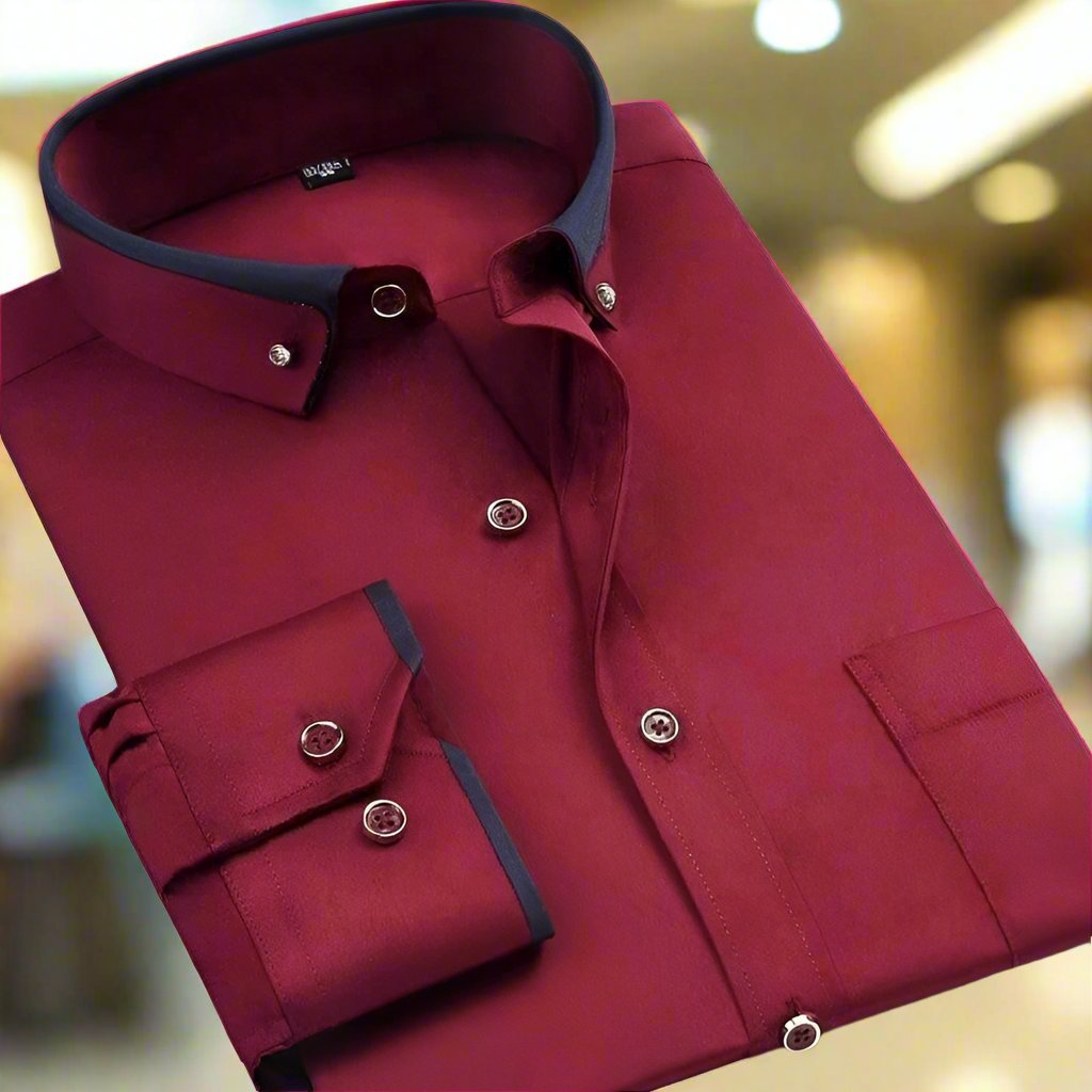 Chemise col boutonné à finitions contrastées