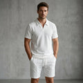 Ensemble d'été chemise jacquard légère et short assorti homme – Locronan