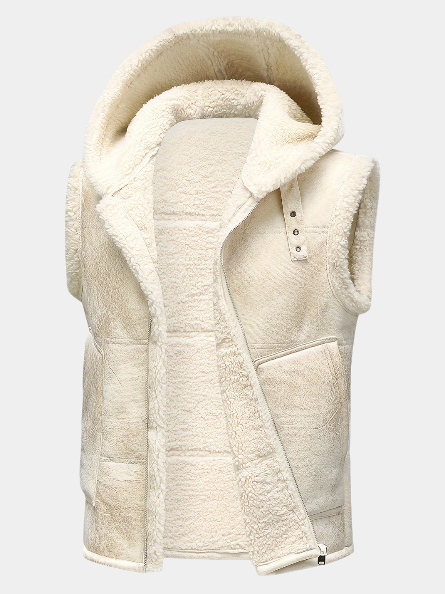 Gilet sans manches à capuche zippé