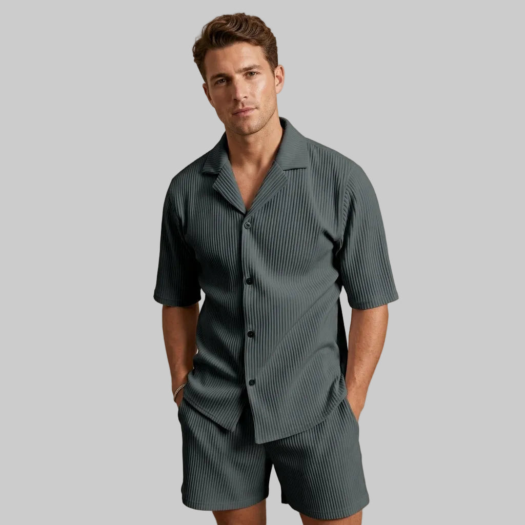 Ensemble chemise et short d'été assortis finition soignée homme – Chartres