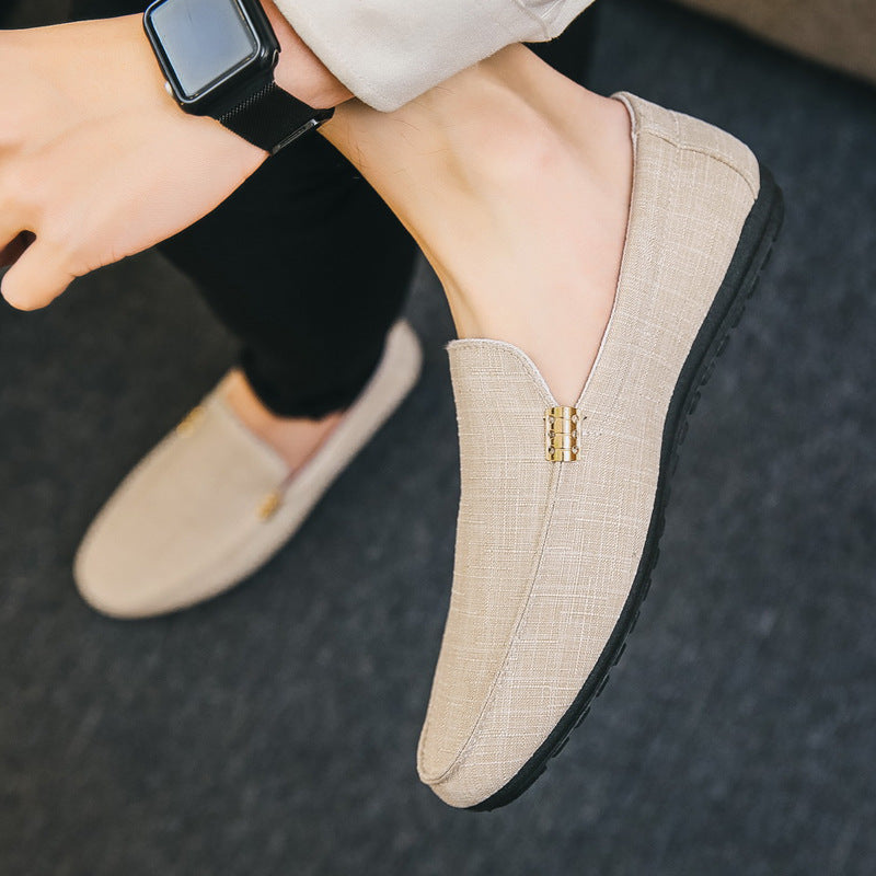 Mocassins en toile légère à enfiler