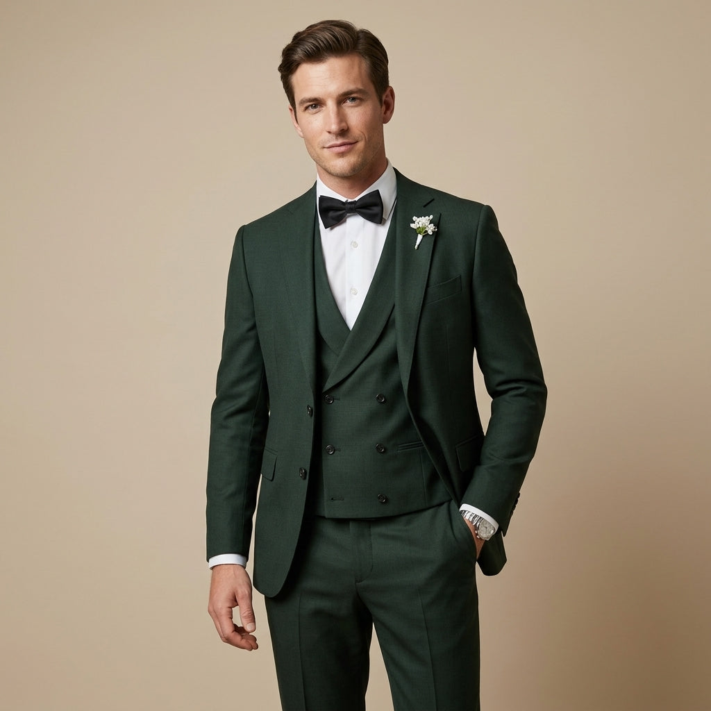Costume trois pièces en lin blazer gilet et pantalon coupe structurée homme – Saint-Malo