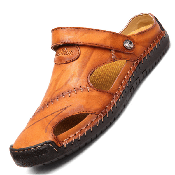 Sandales en cuir ligne soignée estivales style chic intemporel homme – Garchy