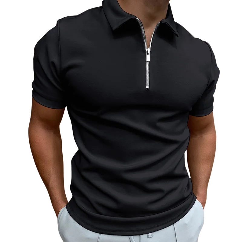 Polo col zippé coupe ajustée