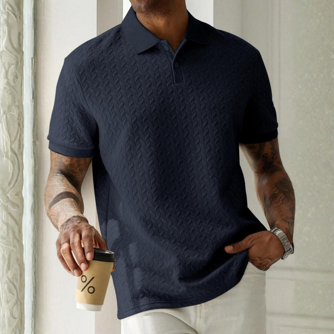 Polo à texture zigzag