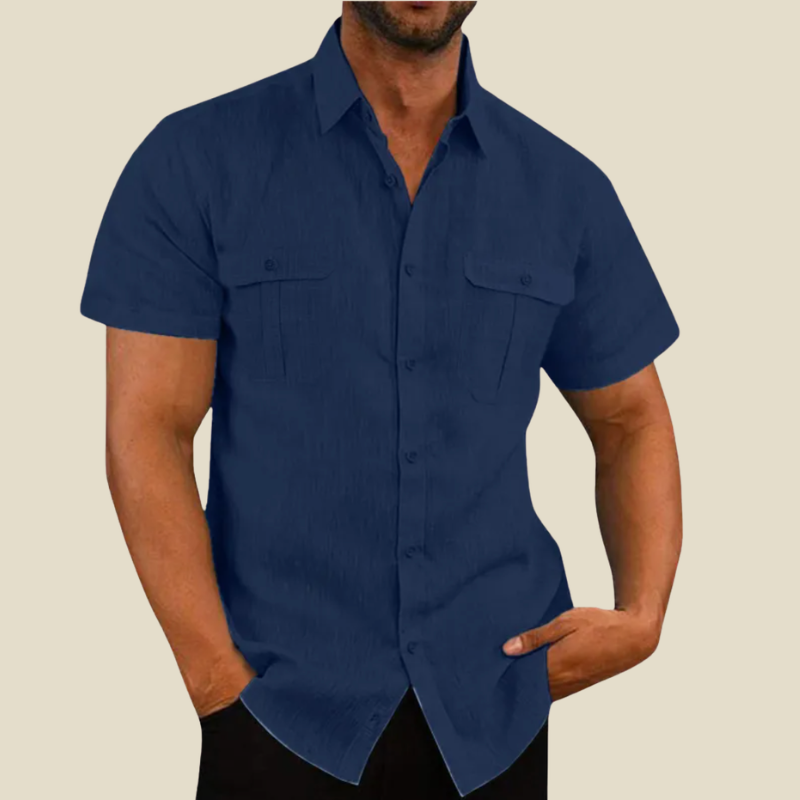 Chemise manches courtes à poches rabat