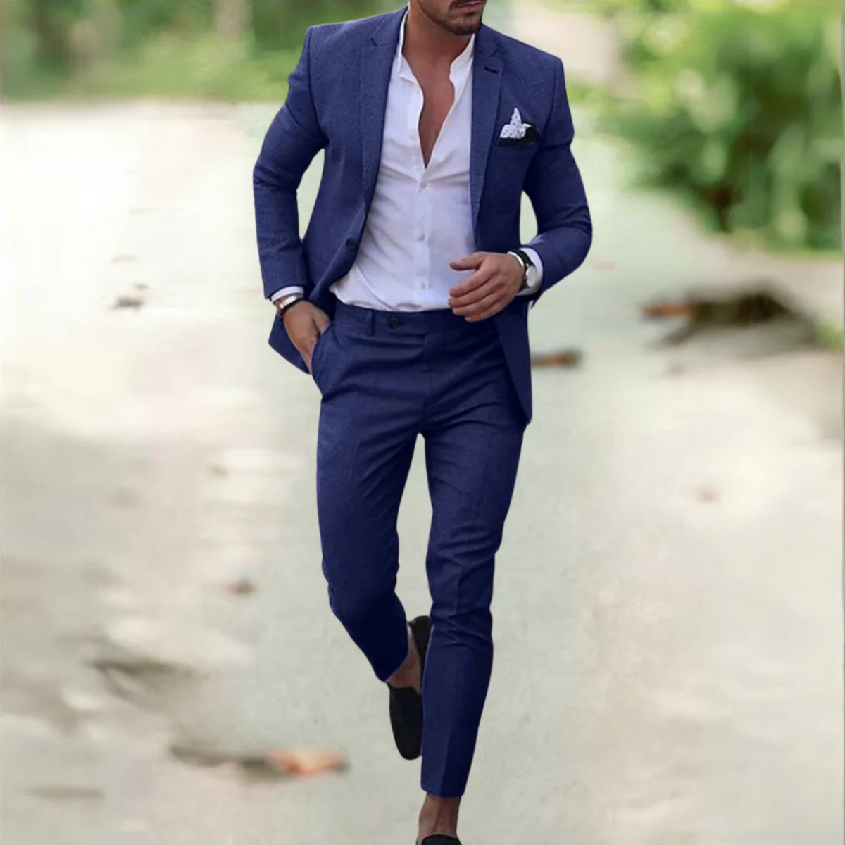 Costume coupe slim veste et pantalon assortis homme – Camaret