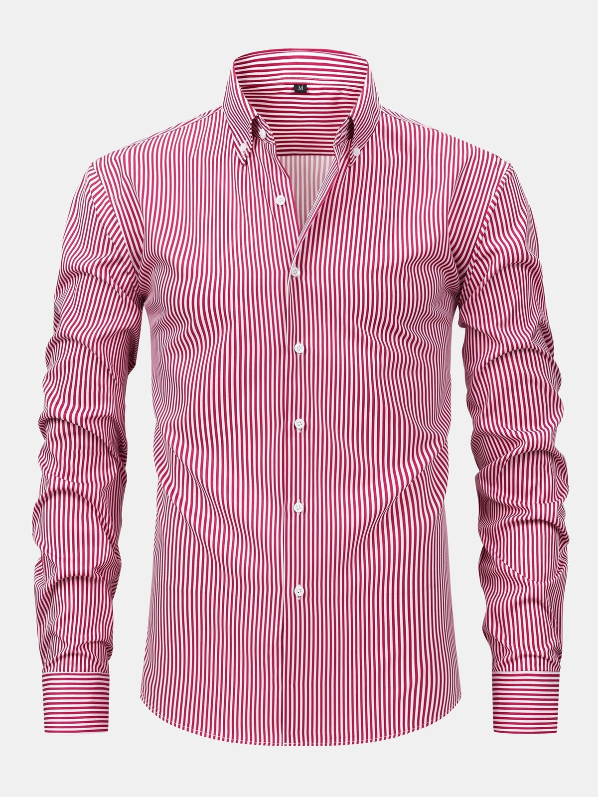 Chemise à fines rayures col boutonné