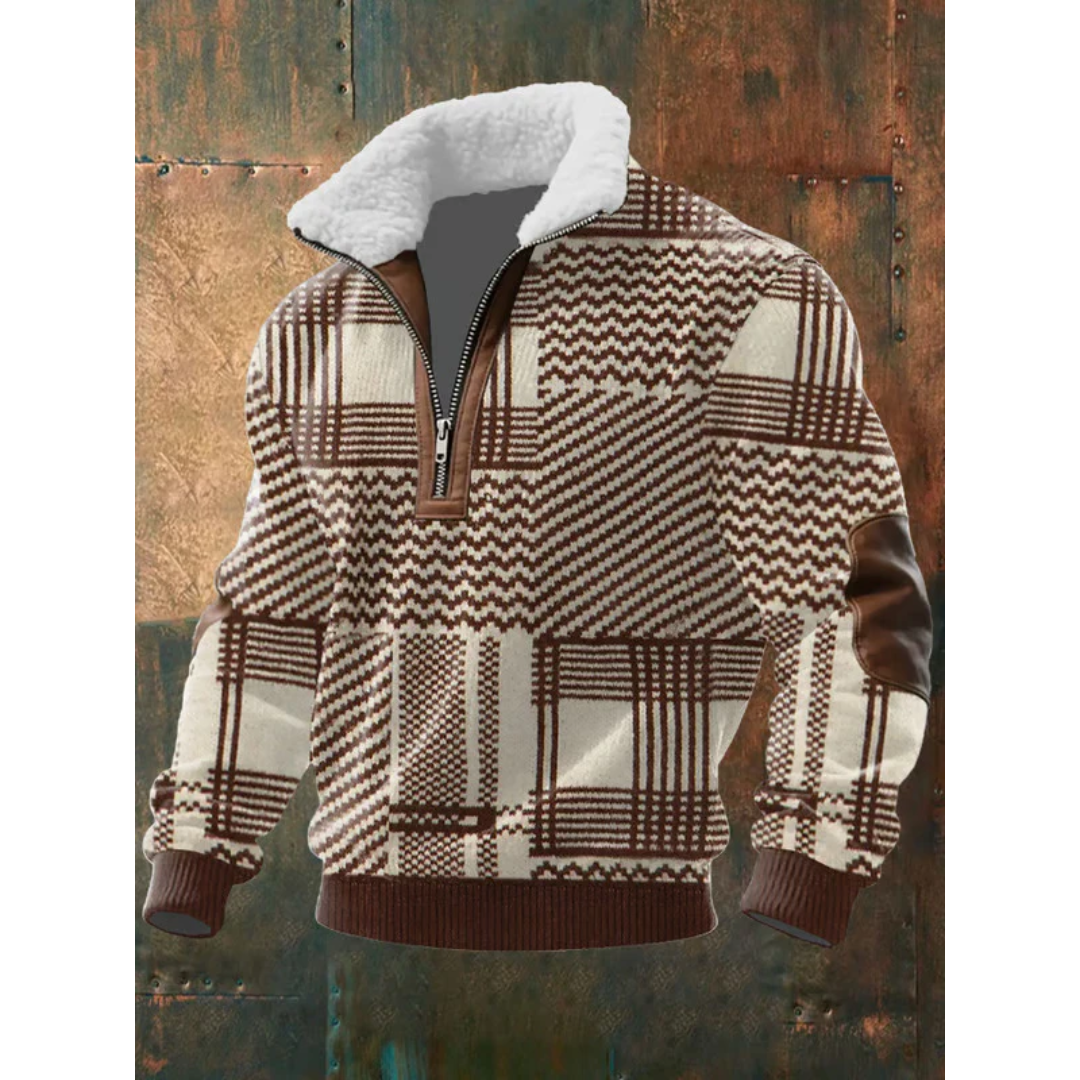 Pull col montant en polaire douce au style intemporel homme – Brun