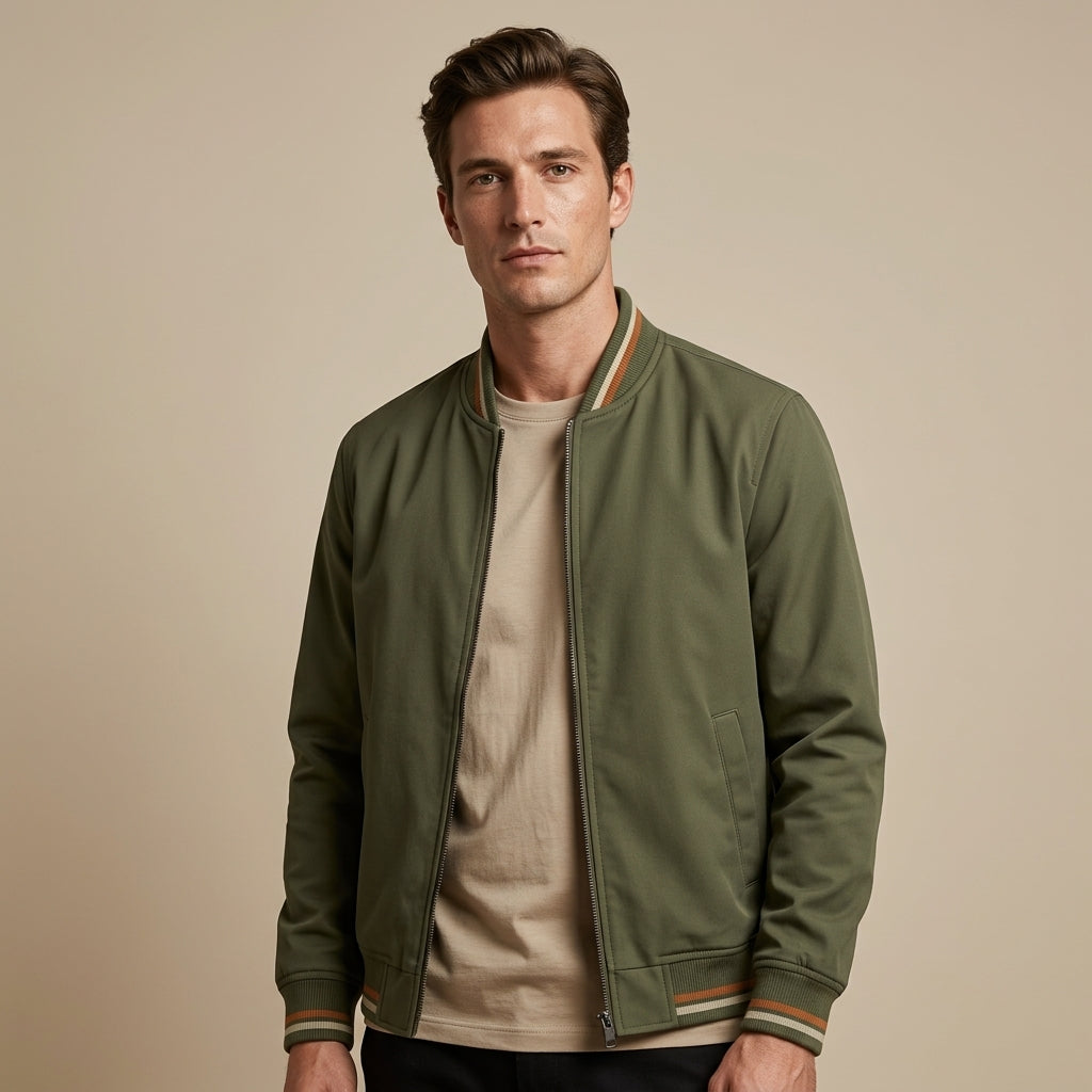 Bomber zippé moderne au chic discret au style intemporel homme – Tanneron