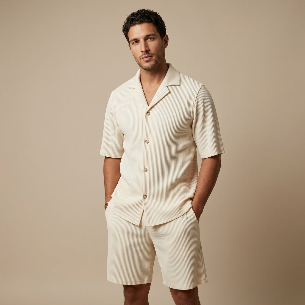 Ensemble chemise légère et short assorti détente et été homme – Plouescat