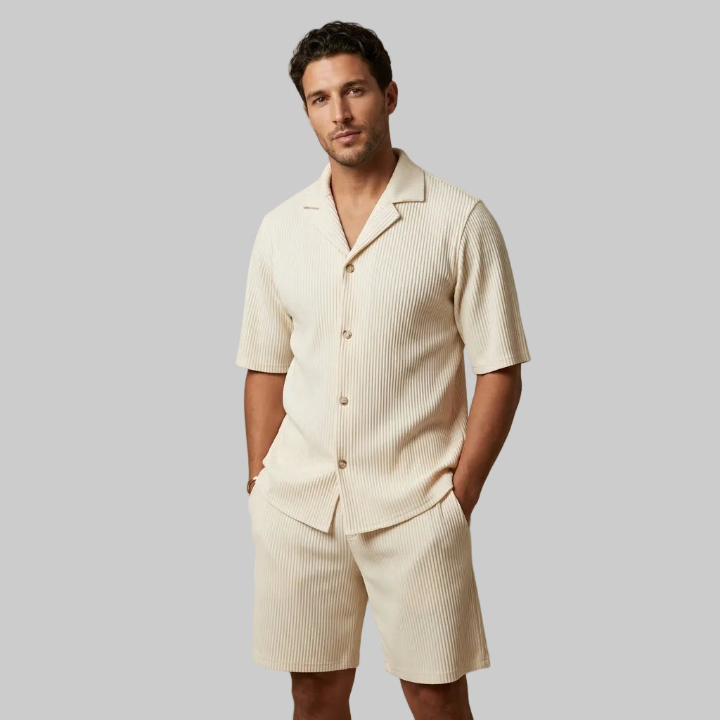 Ensemble chemise et short d'été assortis finition soignée homme – Chartres