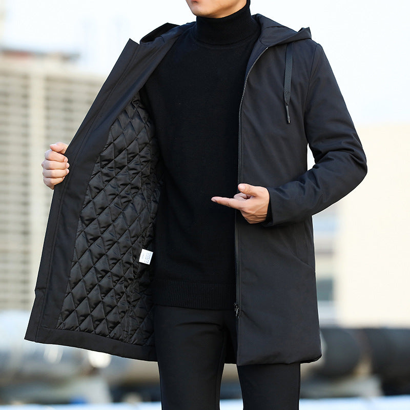 Manteau mi-long rembourré à capuche