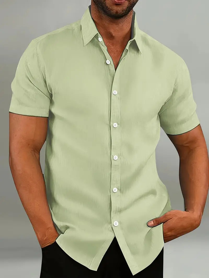 Chemise manches courtes boutonnée décontractée