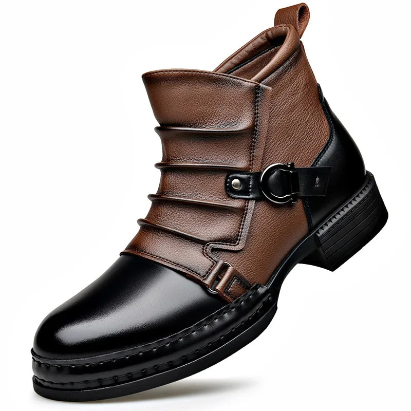 Bottines à sangle bouclée et zip latéral