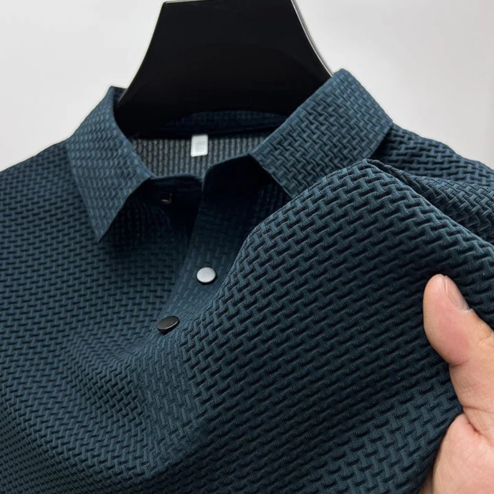 Polo texturé à manches courtes