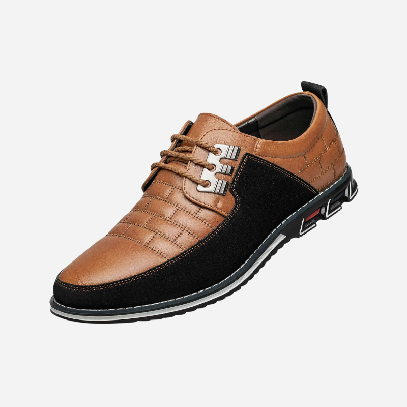 Chaussures de ville effet cuir perforé