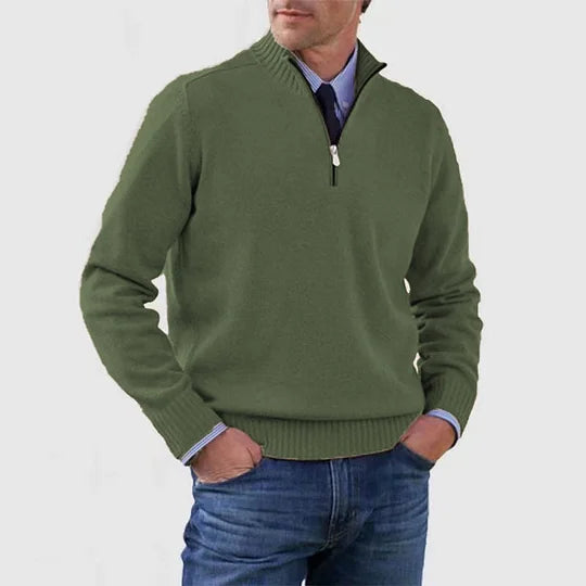Pull col camionneur zippé maille fine