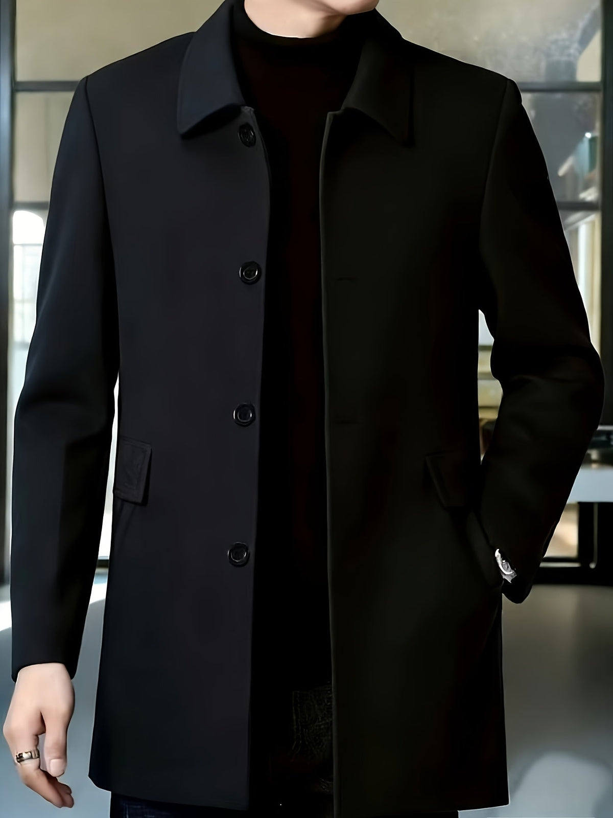 Veste à revers toucher polaire boutonnée