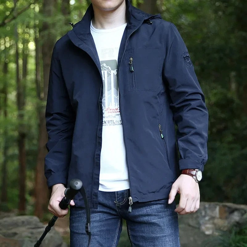 Veste légère à capuche zippée kaki