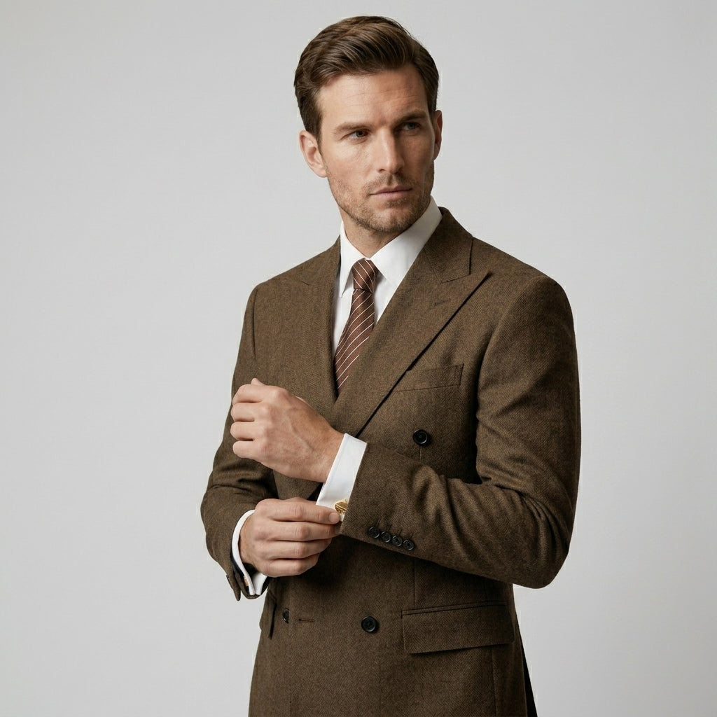 Costume deux pièces veste croisée au chic discret homme – Sablet
