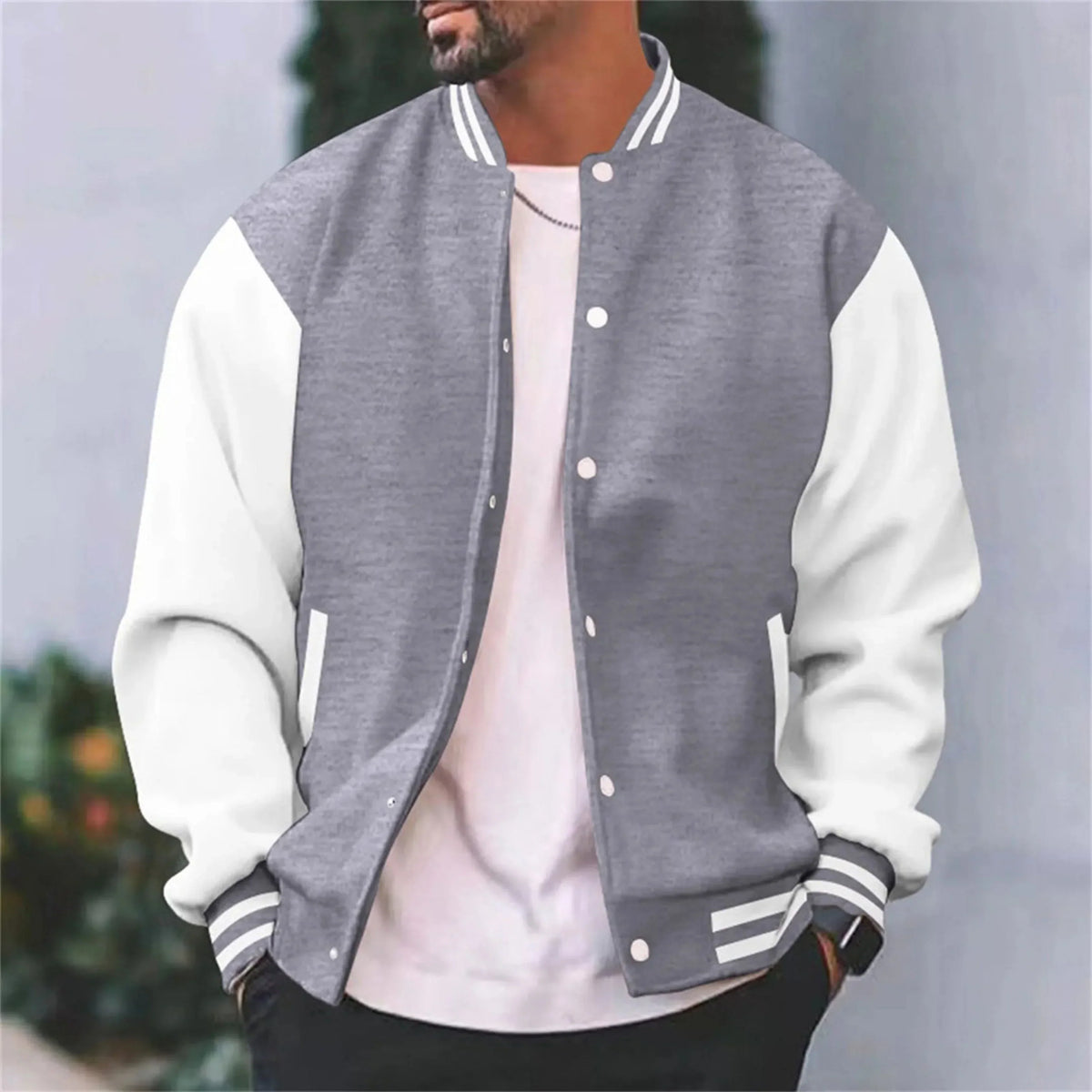 Veste bomber varsity inspirée des campus coupe sportive classique homme – Rochefort