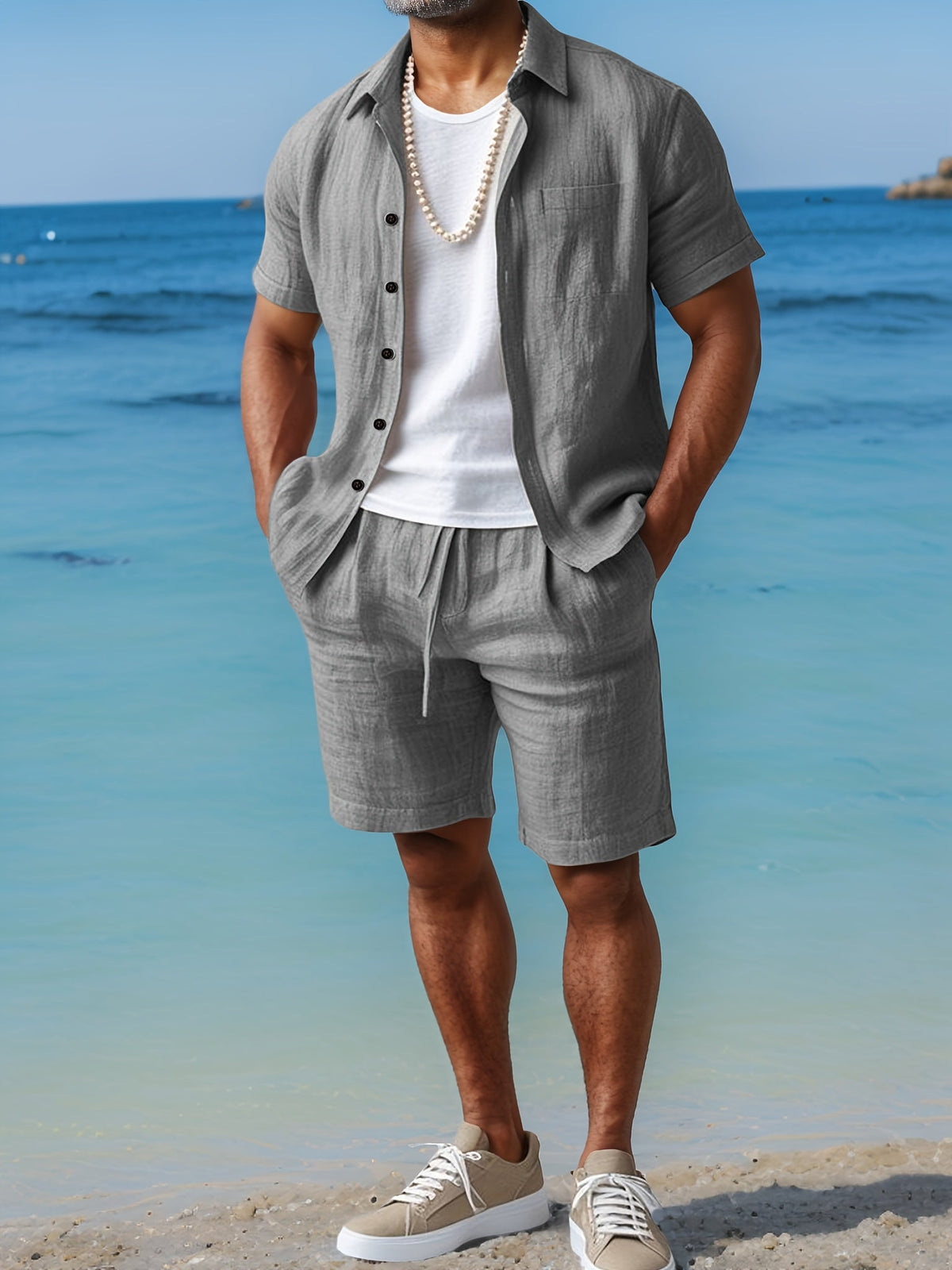 Ensemble haut manches courtes et short uni
