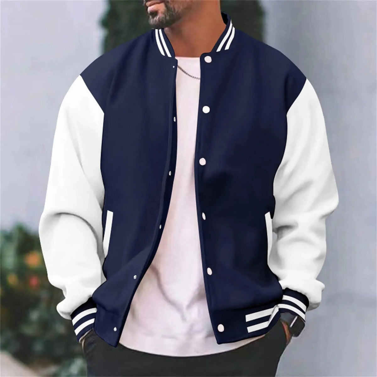 Veste bomber varsity inspirée des campus coupe sportive classique homme – Rochefort