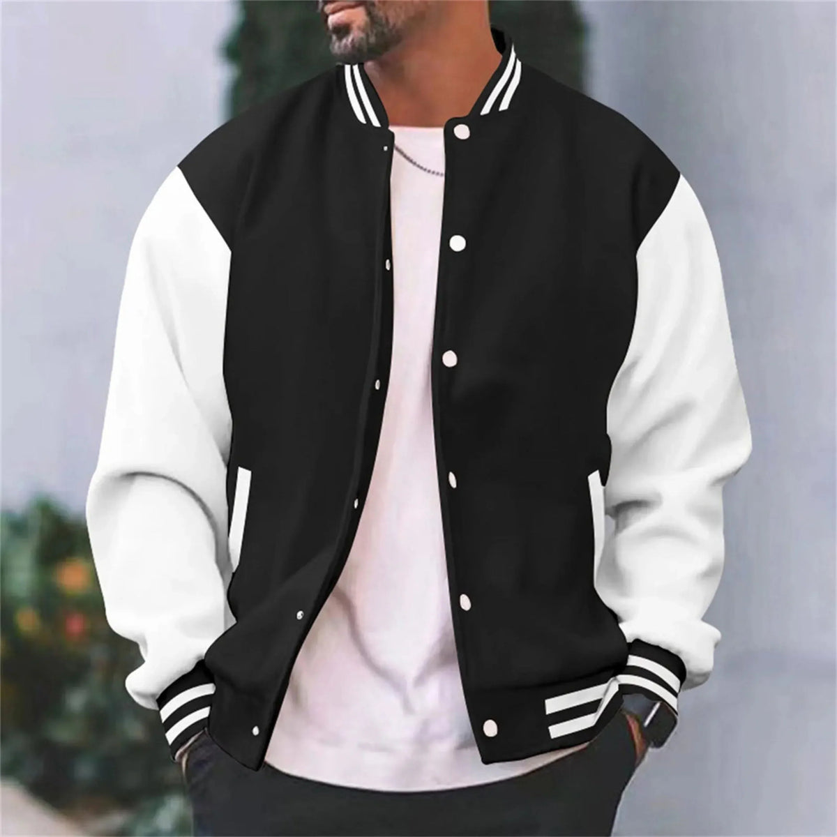 Veste bomber varsity inspirée des campus coupe sportive classique homme – Rochefort