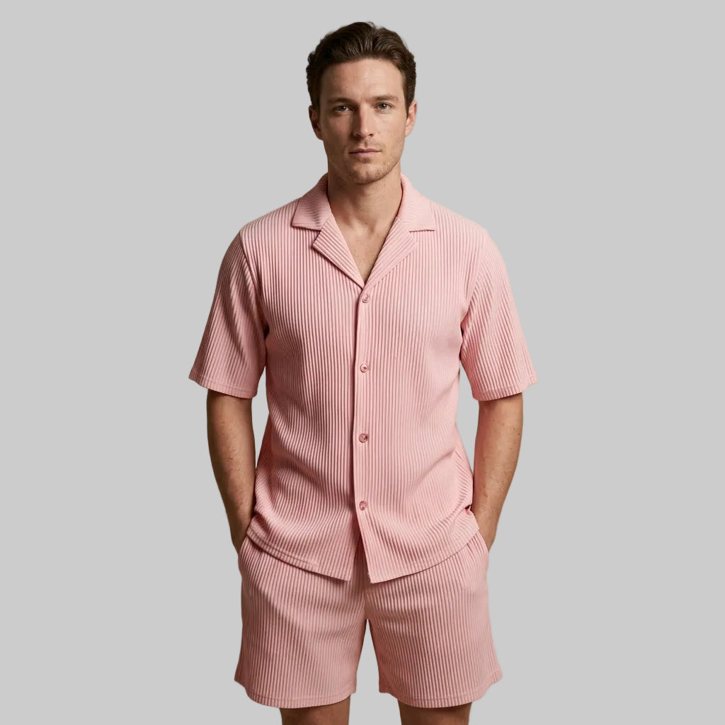 Ensemble chemise et short d'été assortis finition soignée homme – Chartres